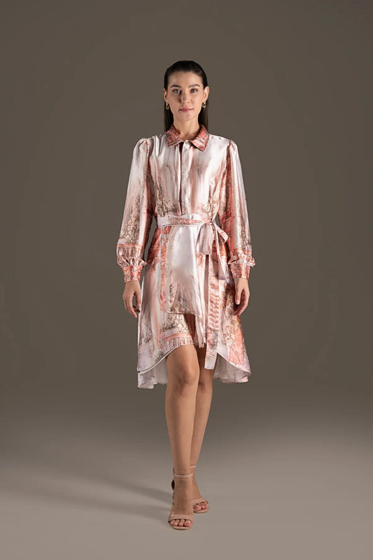 Robe Rêve Romantique Asymétrique en Soie