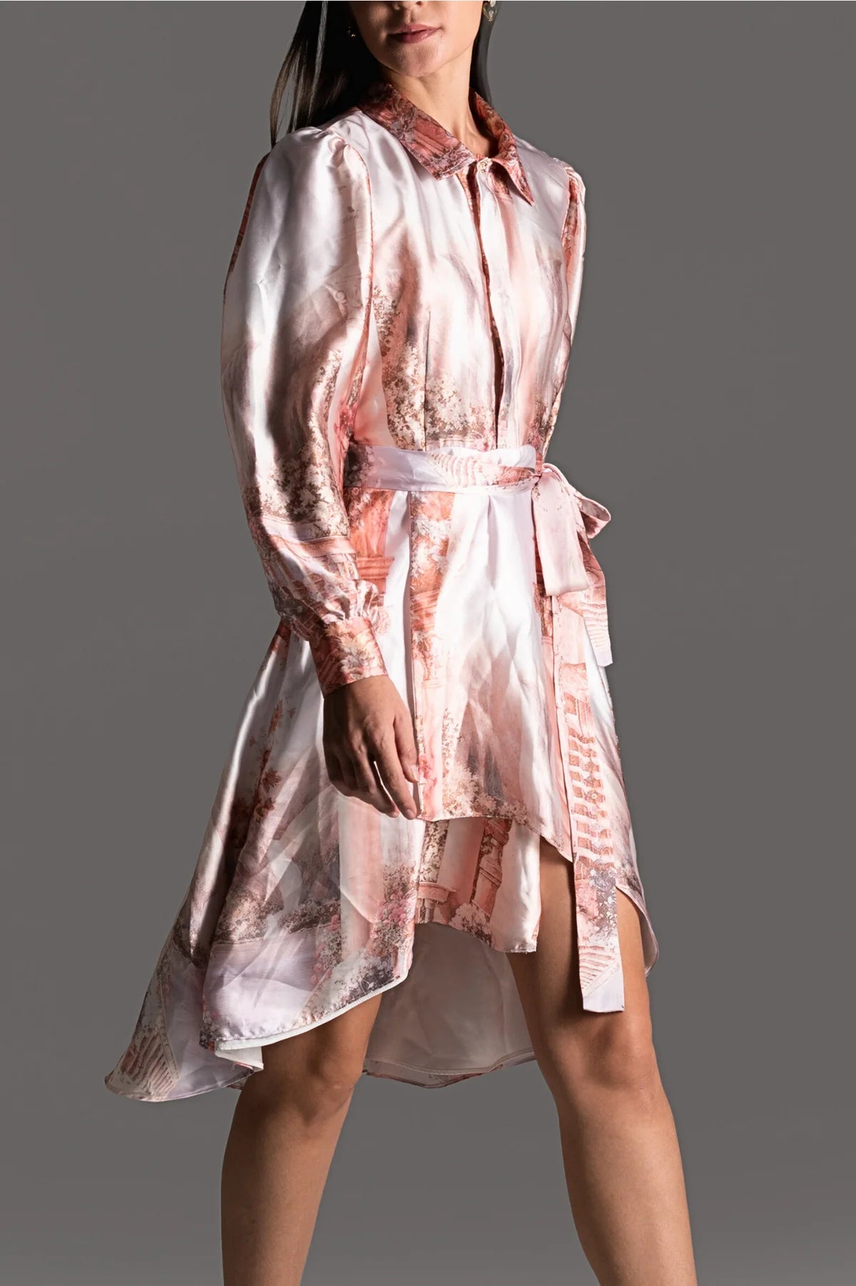 Robe Rêve Romantique Asymétrique en Soie