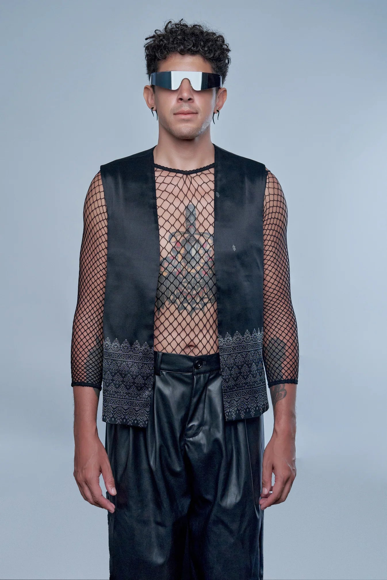 Veste Legacy noire en soie cambodgienne Homme