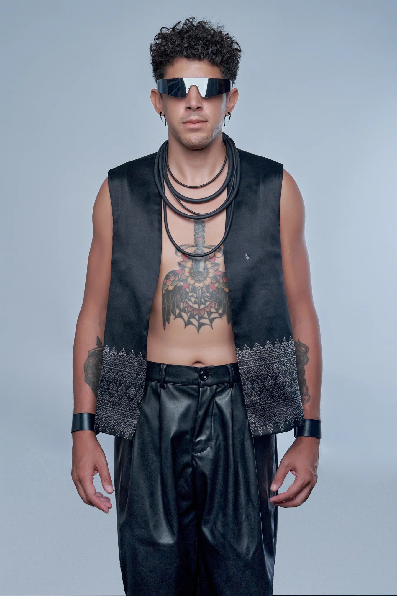 Veste Legacy noire en soie cambodgienne Homme