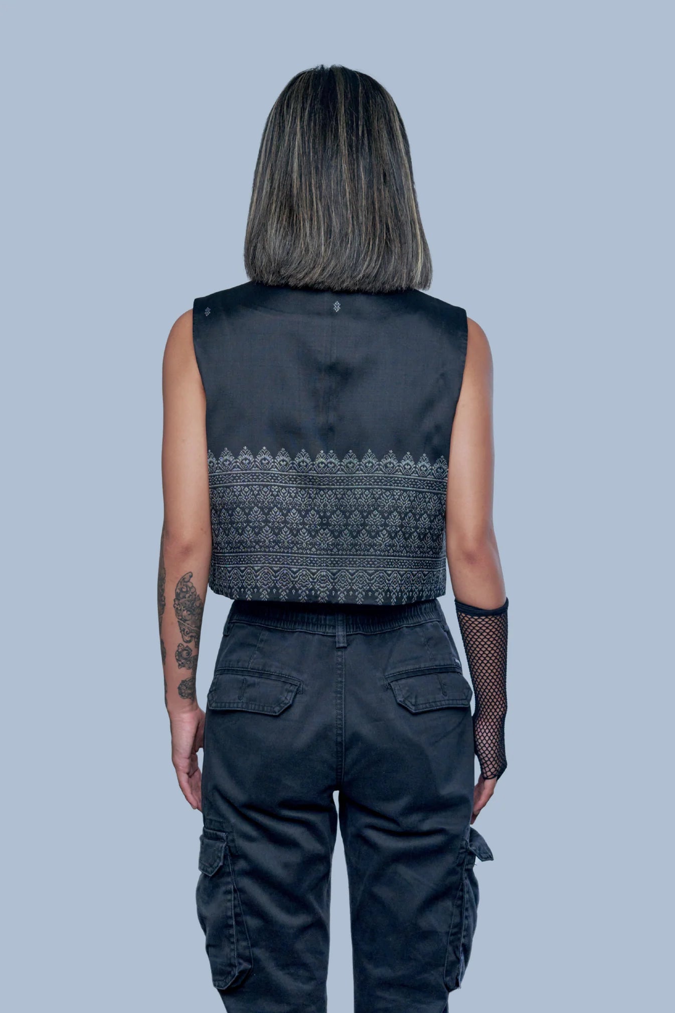 Veste Legacy noire en soie cambodgienne Femme