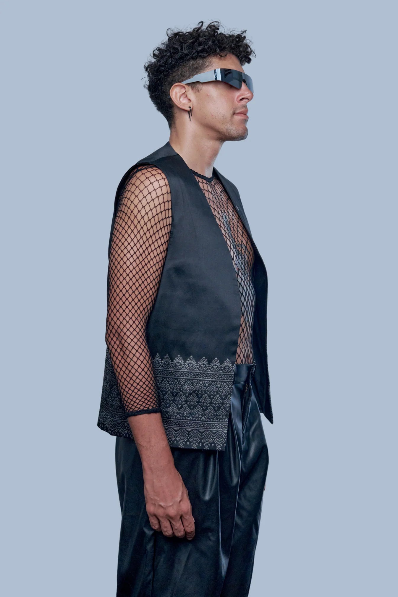 Veste Legacy noire en soie cambodgienne Homme