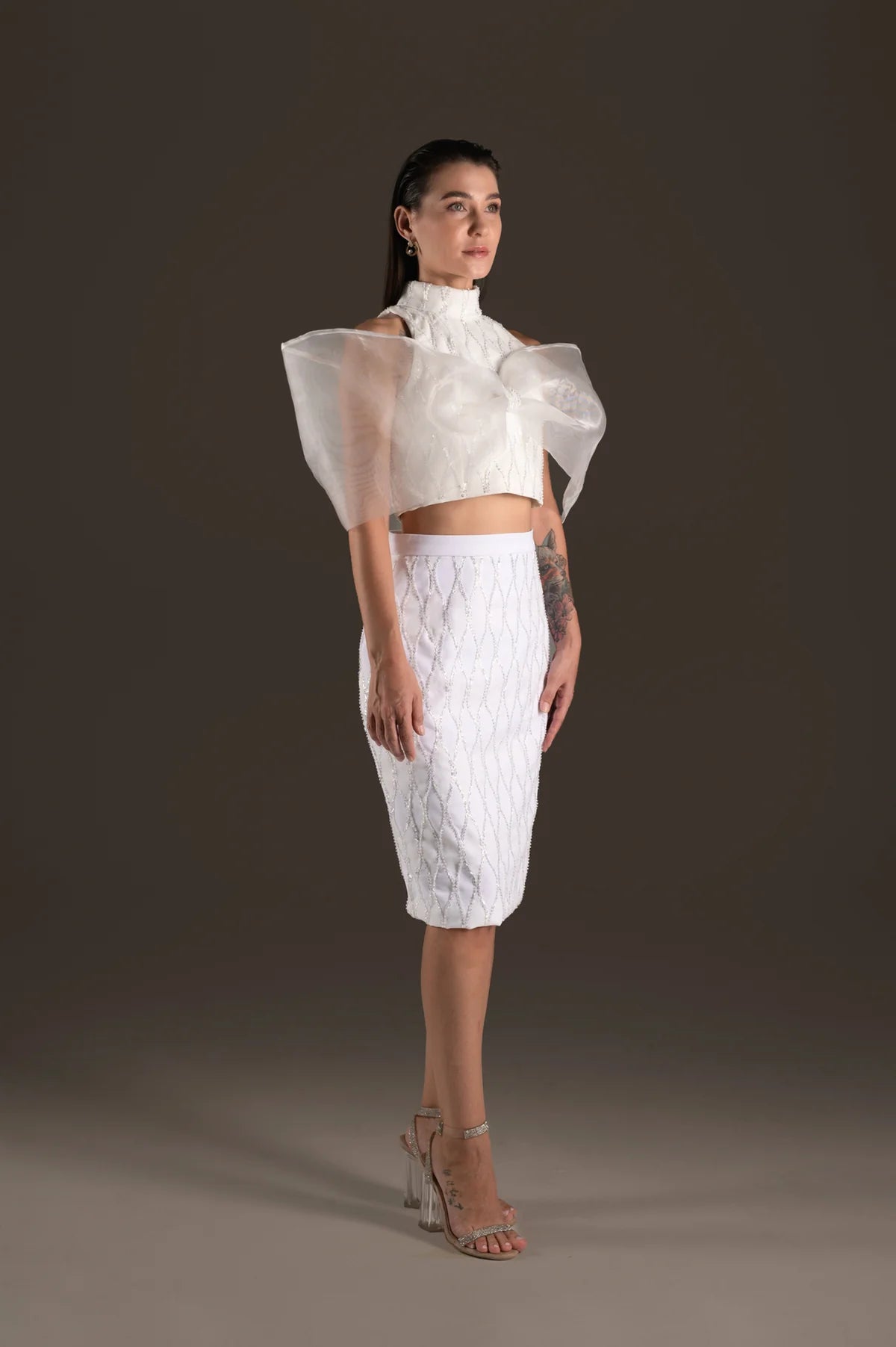 Ivory Two-Piece Sheath Dress