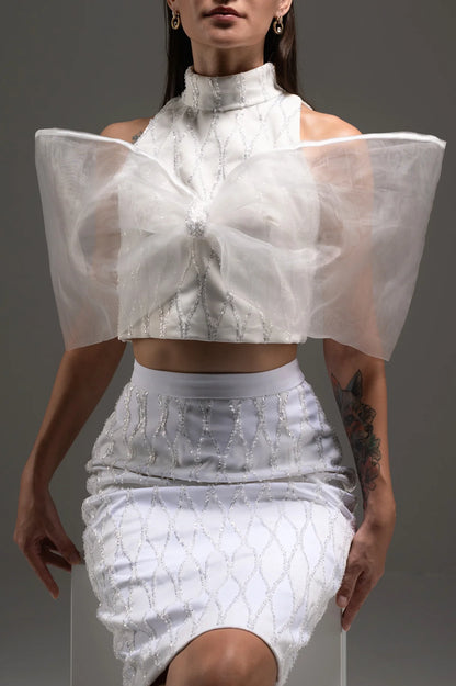 Ivory Two-Piece Sheath Dress